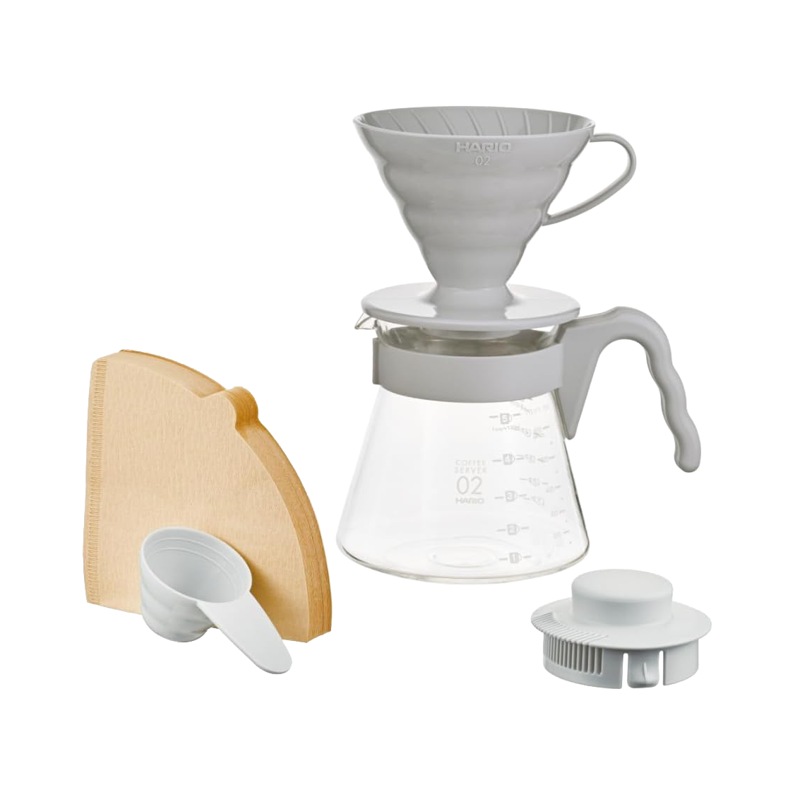 طقم إبريق قهوة هاريو V60 عدد 2، VCSD-02-PGR