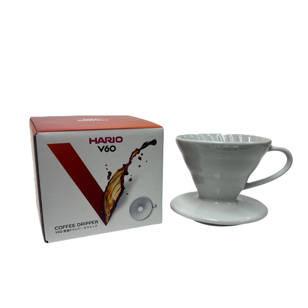 هاريو V60 قمع تقطير قهوة سيراميك أبيض 01 VDCR-01W