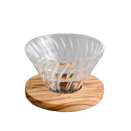 Hario V60 Glass Coffee Dripper 02 Olive Wood (VDGR-02-OV)