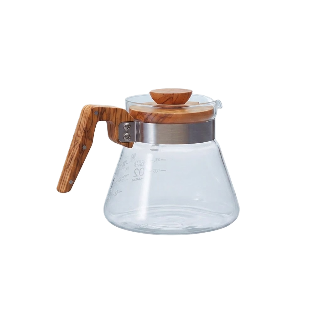 Hario V60 Olive Wood Glass Server 600 ml (VCWN-60-OV-EX)