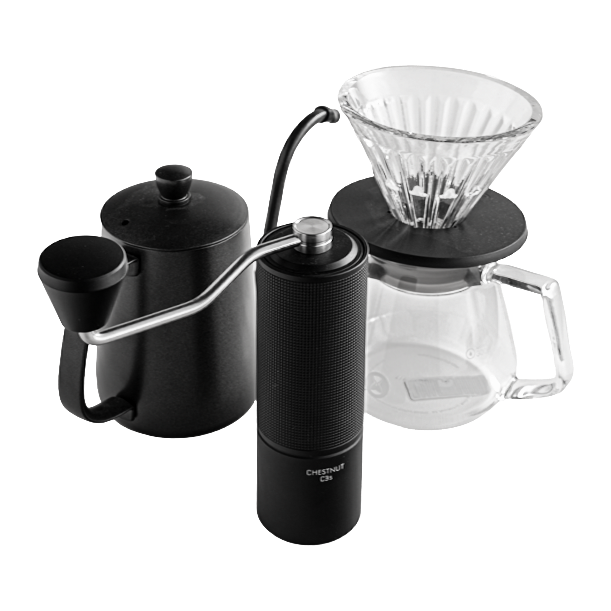 تايم مور طقم مطحنة يدوية أسود فيش03