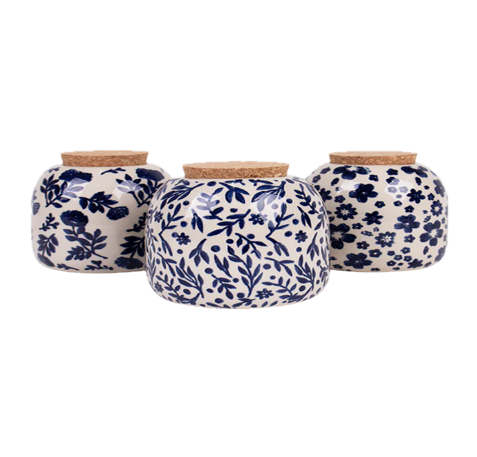LADELLE Positano Orbit Navy Floral Assorted Canister