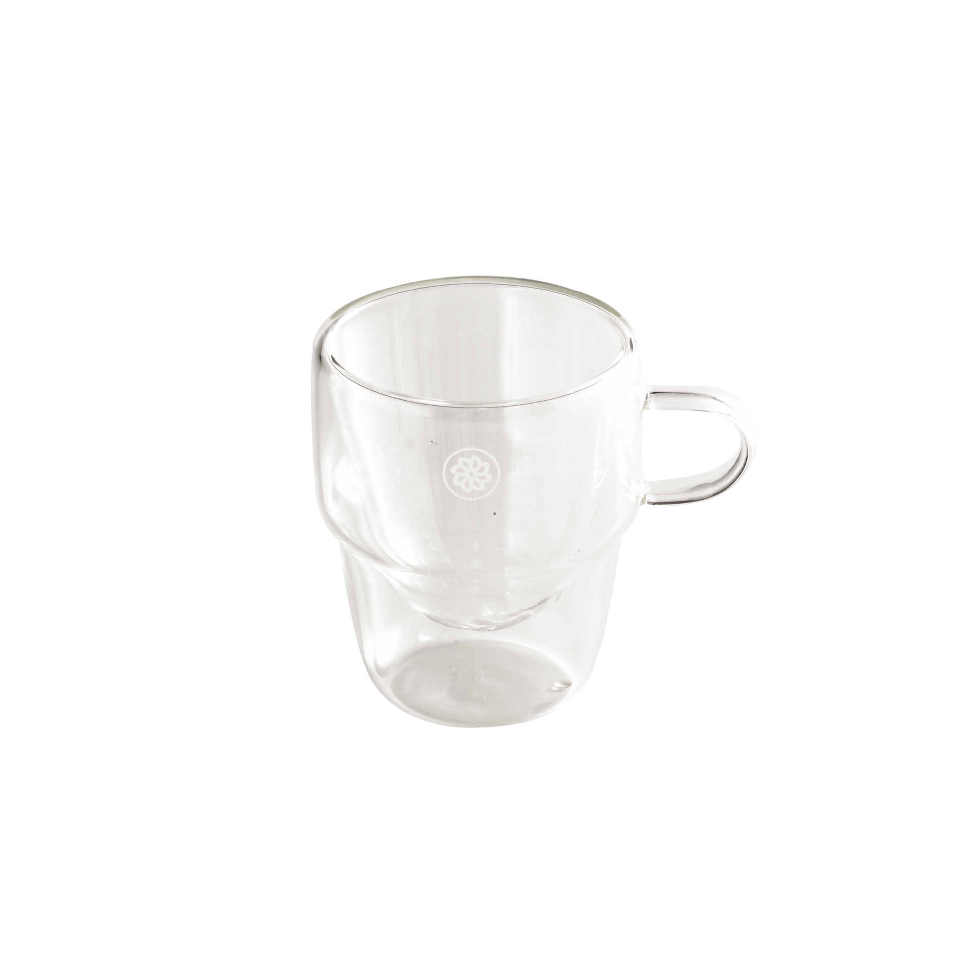 73 by Al Ameed Yasmina Double Glass Cup, insulated with Jasmine icon for espresso or coffee